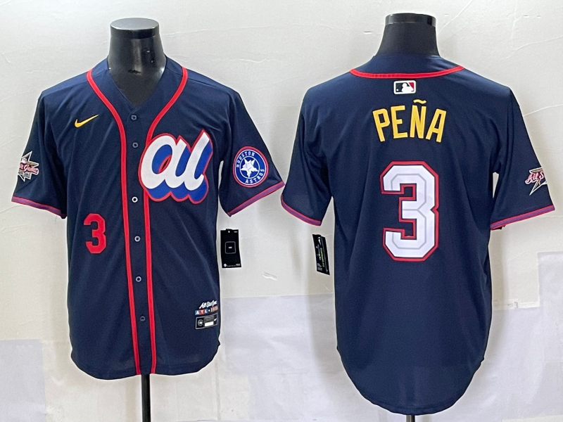 Men 2025 Houston Astros #3 Pena Drak Blue All star Nike MLB Jersey style 3->houston astros->MLB Jersey